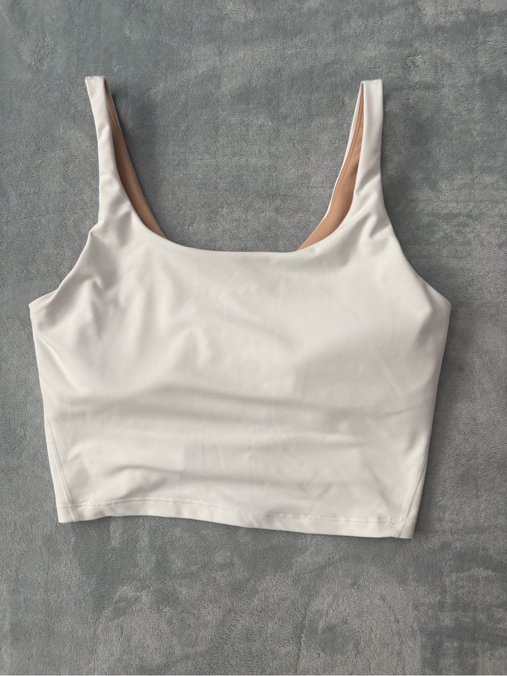 Old Navy White Crop Tank with Nude Lining